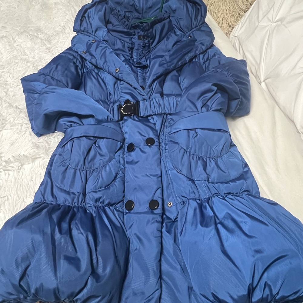 Blue puffer jacket